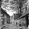 Pikstensbelagt Larslejsstræde sidst i 1800-tallet